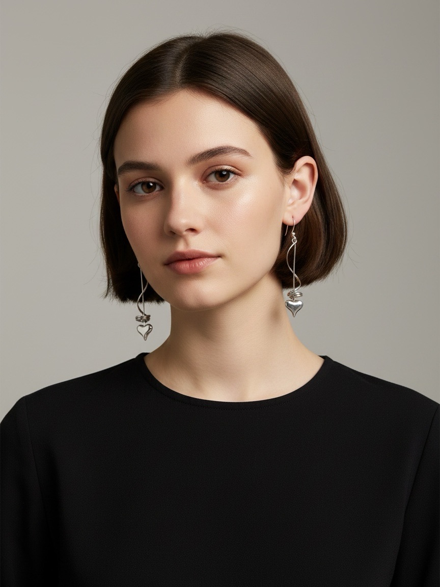 925 Sterling Silver Hard Suspend Hard Earrings